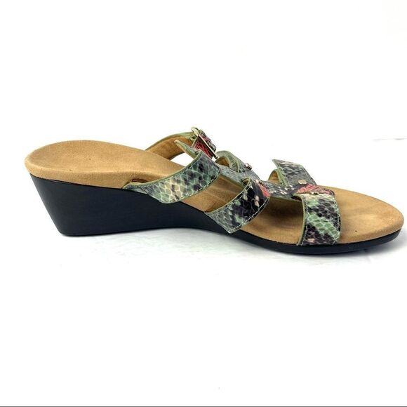 Vionic by Orthaheel Park Radia Snakeprint Print Wedge Sandals Size 8 Wide - Picture 4 of 13